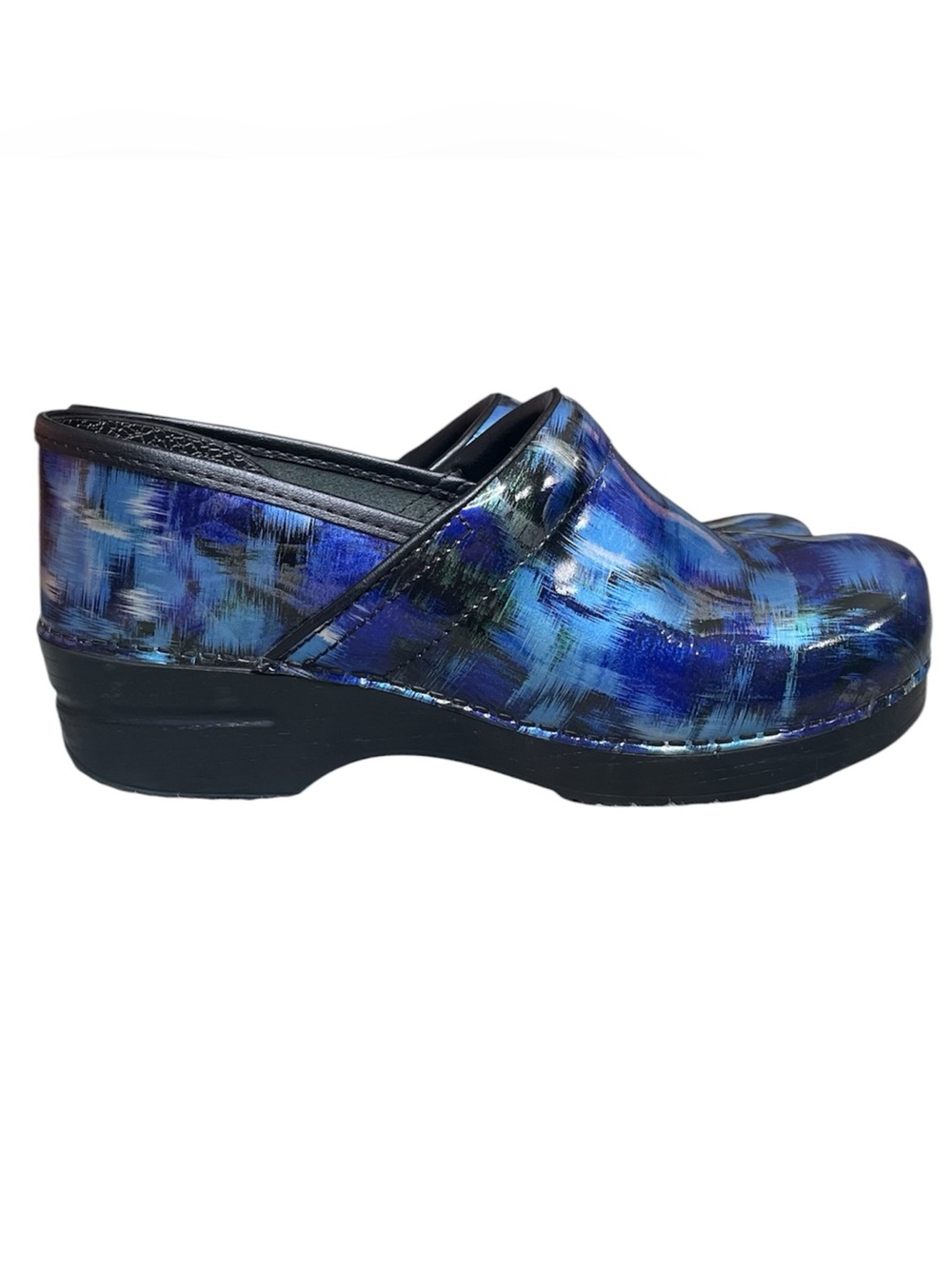 Dansko Women's Professional Blue Brush Patent Health Nurse Clogs EU 41 (10.5-11)